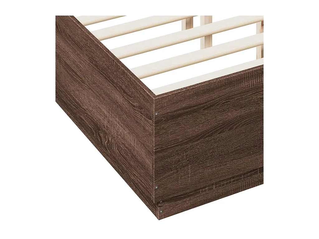 Bedframe bewerkt hout bruin eikenkleur 135x190 cm