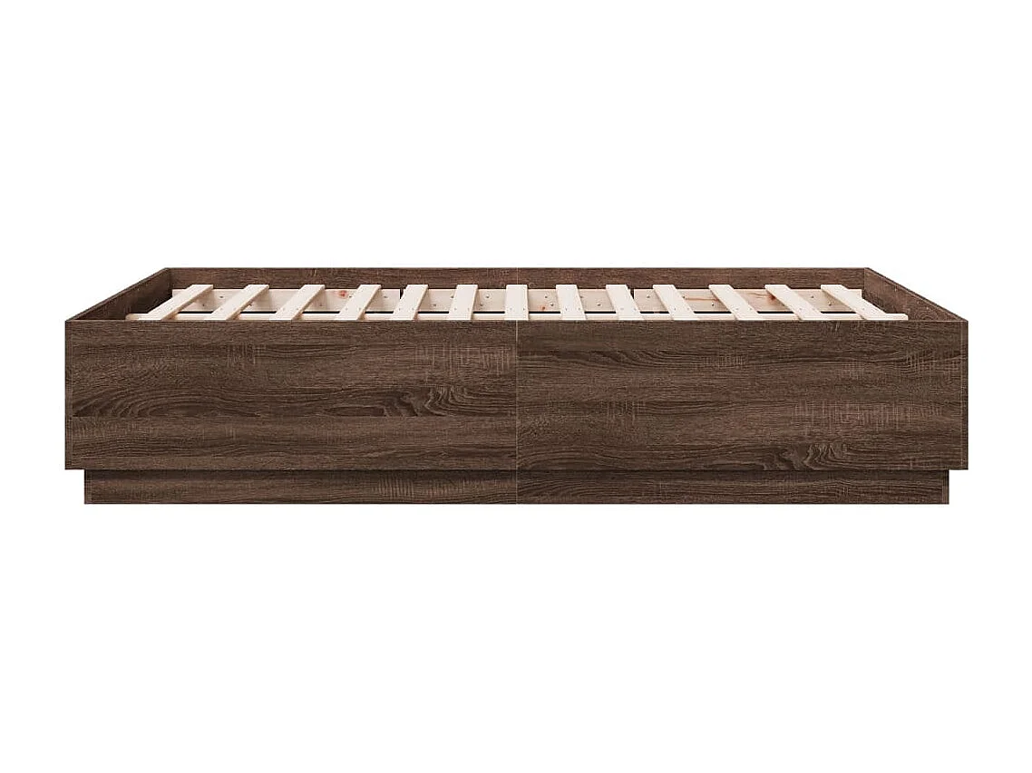 Cadre de lit sans matelas chêne marron 135x190 cm