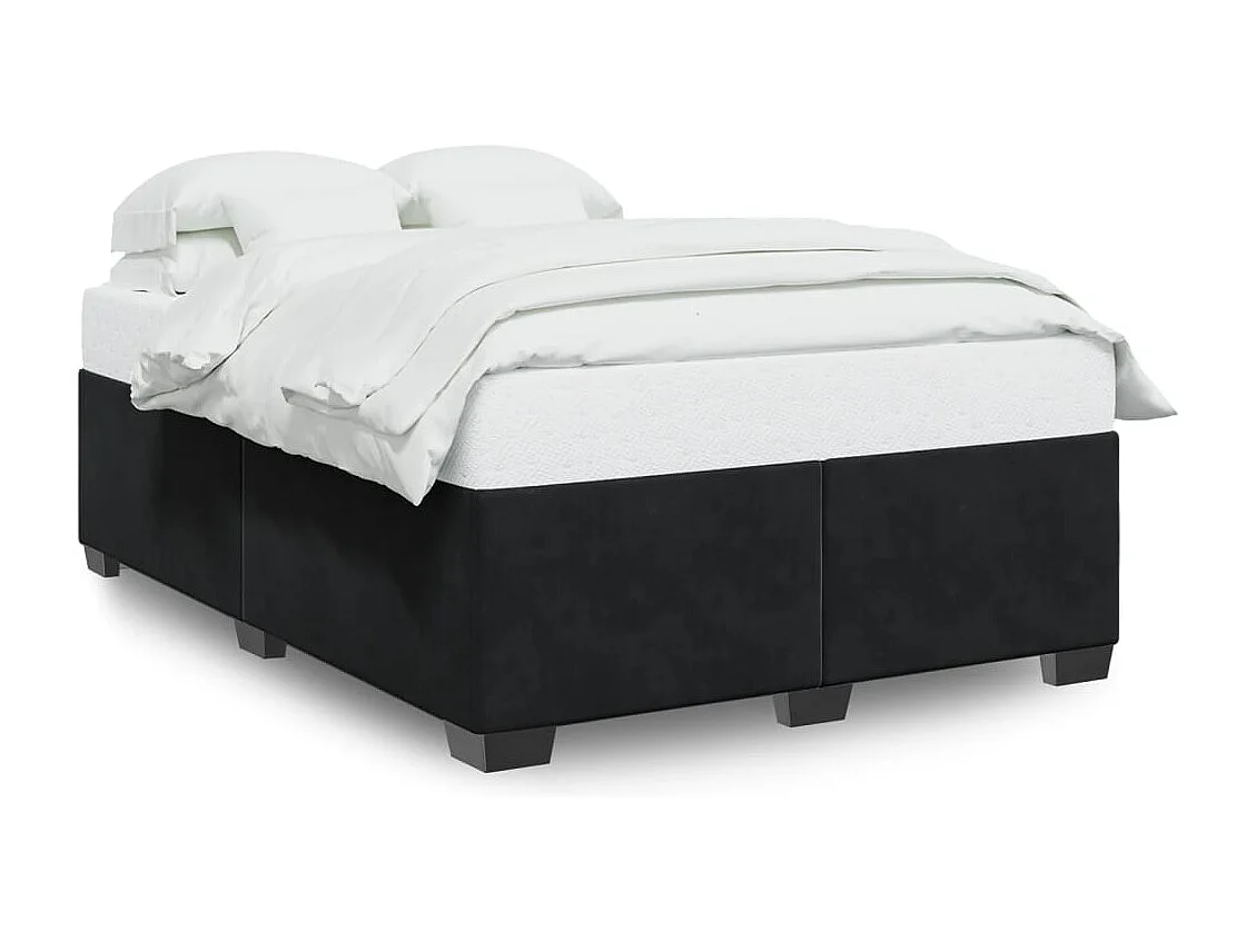 Cadre de lit sans matelas noir 140x190 cm velours