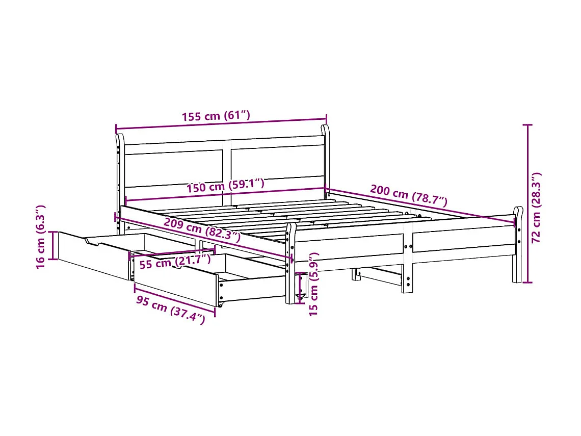 Giroletto Testiera Grigio Cemento 90x200 cm Legno Multistrato