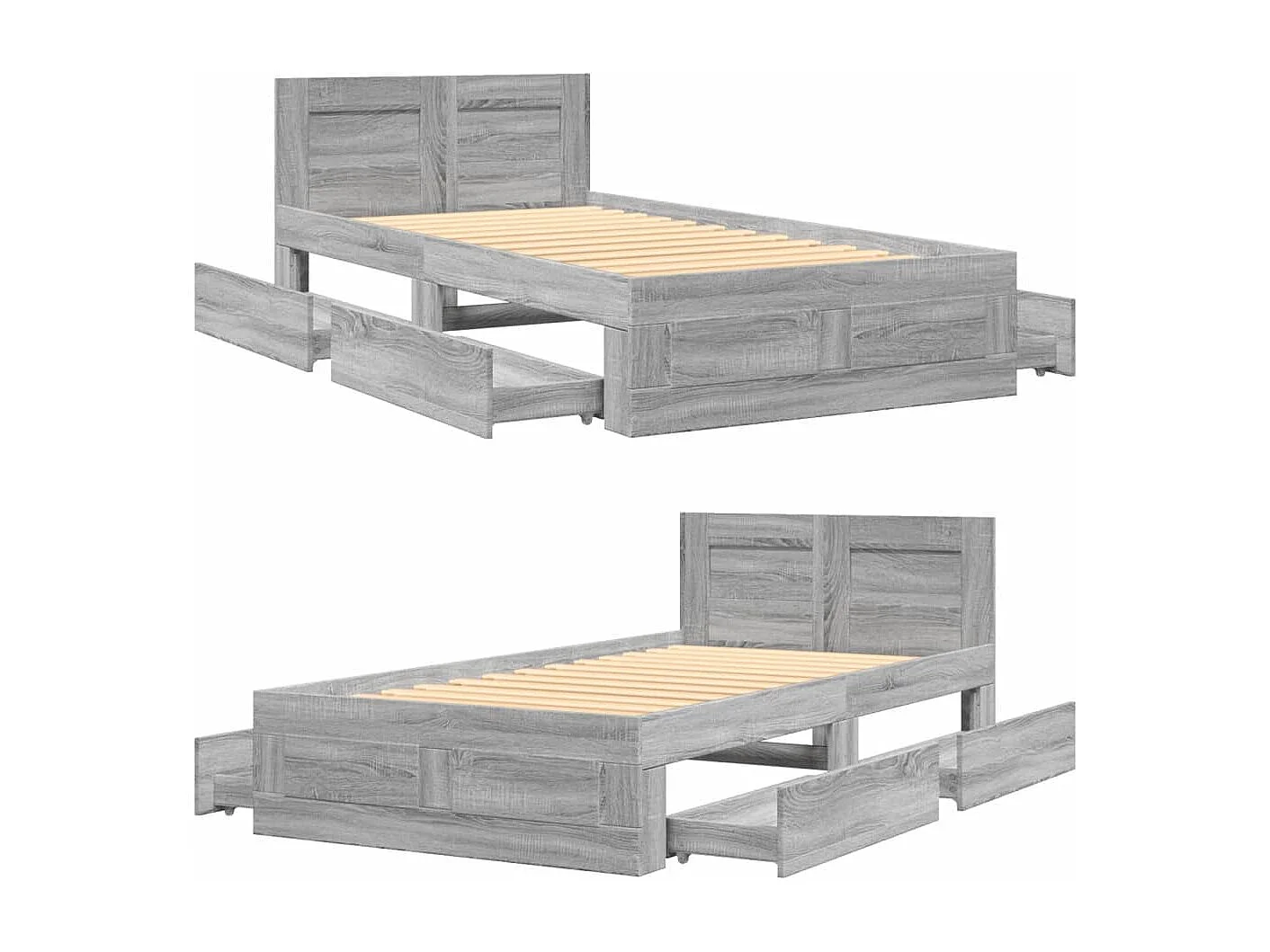 Giroletto Testiera Grigio Cemento 90x200 cm Legno Multistrato