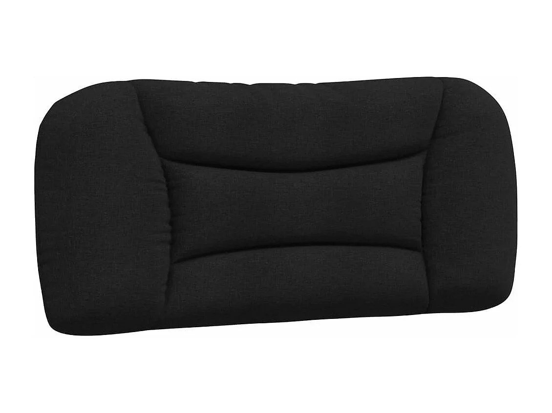 Giroletto con Testiera Nero 90x200 cm in Tessuto