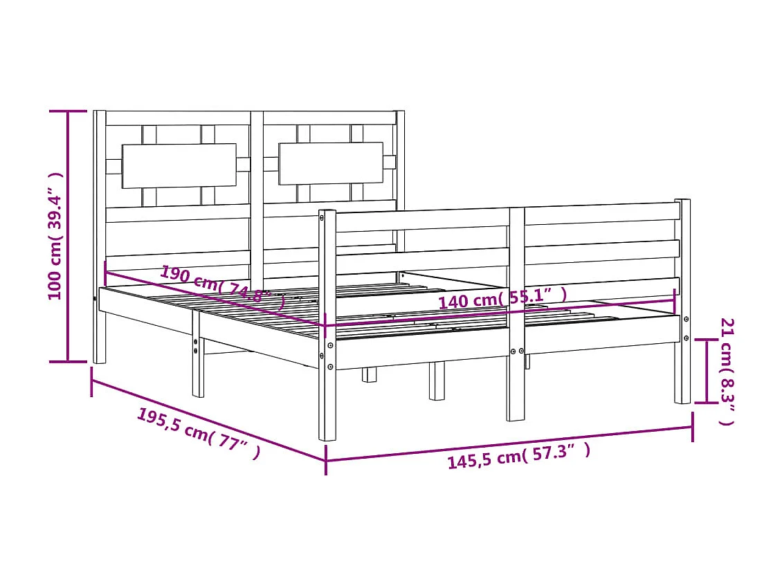 Estructura de cama sin colchón tela gris claro 120x190 cm