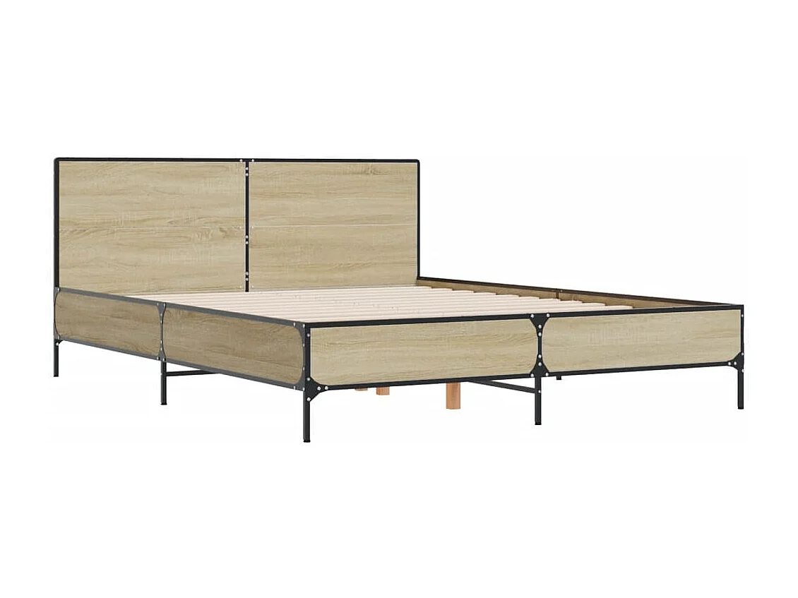 Cadre de lit sans matelas chêne sonoma 160x200 cm