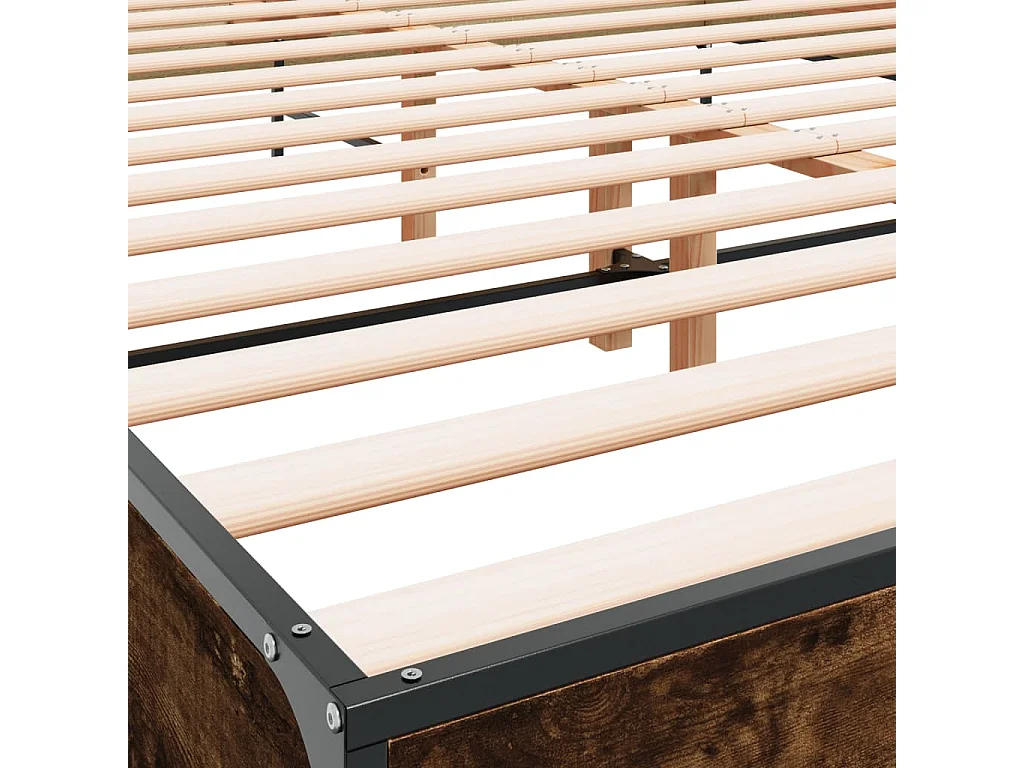 Cadre de lit sans matelas chêne fumé 120x200 cm