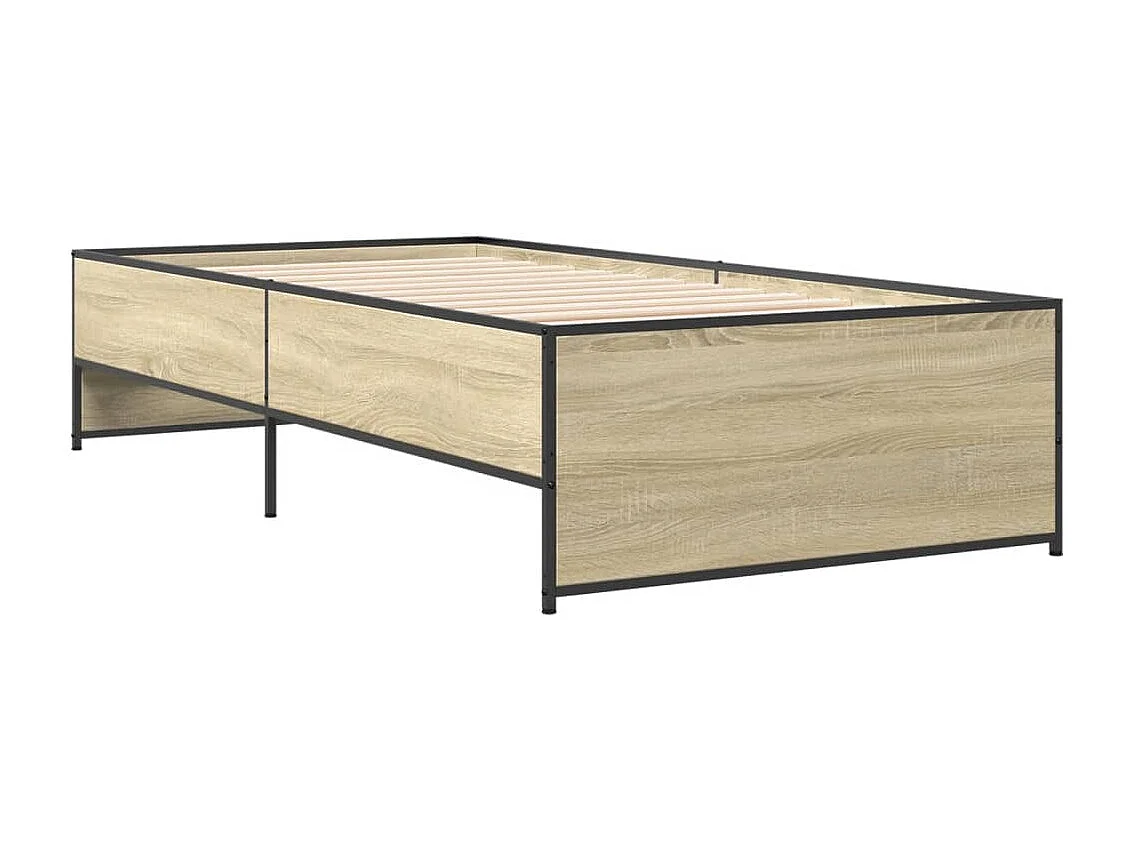 Cadre de lit sans matelas chêne sonoma 75x190 cm