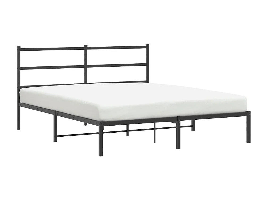 Bettgestell mit Kopfteil Metall Schwarz 150x200 cm