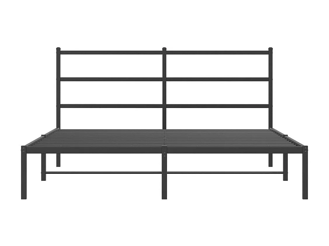 Bettgestell mit Kopfteil Metall Schwarz 150x200 cm