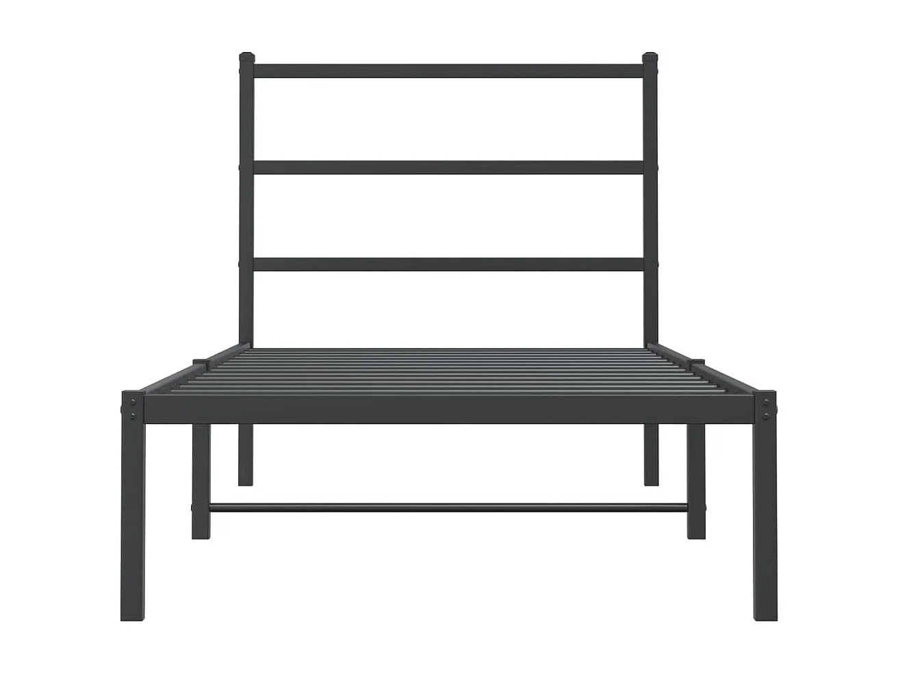 Giroletto con Testiera in Metallo Nero 90x200 cm