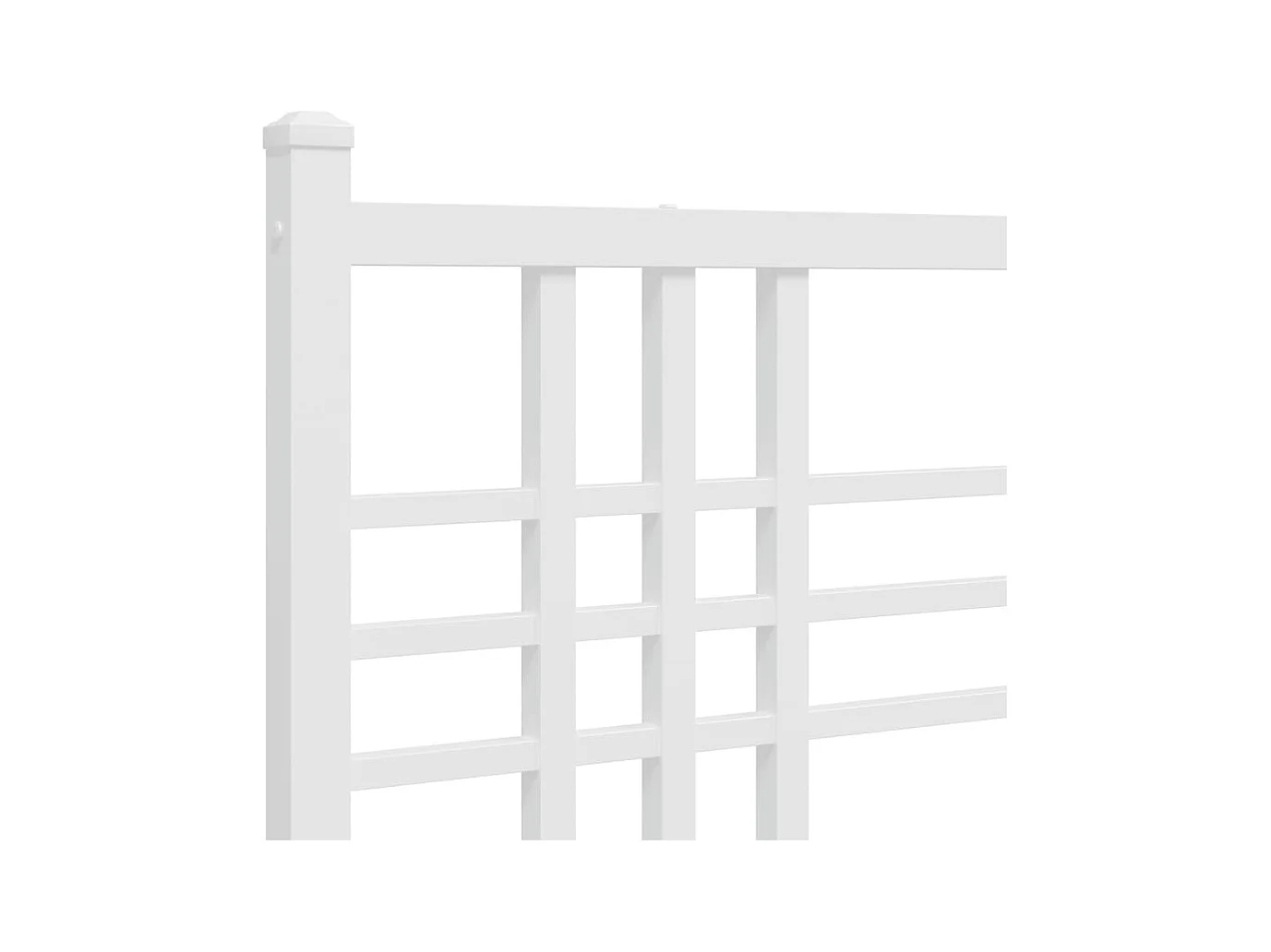 Cadre de lit métal sans matelas et pied de lit blanc 137x190 cm