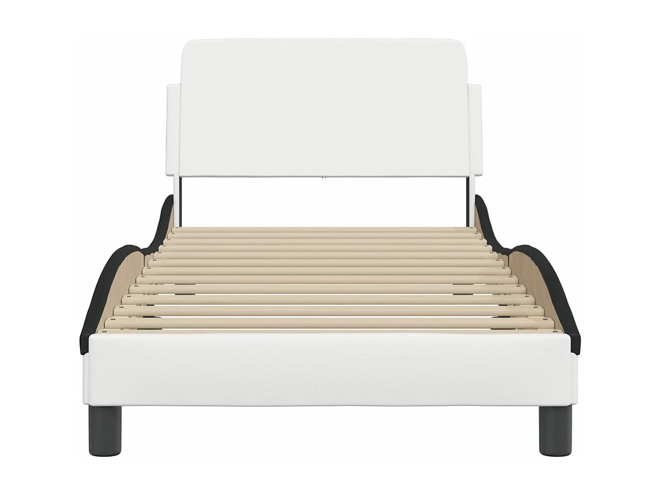 Cadre de lit sans matelas blanc et noir 90x190 cm similicuir