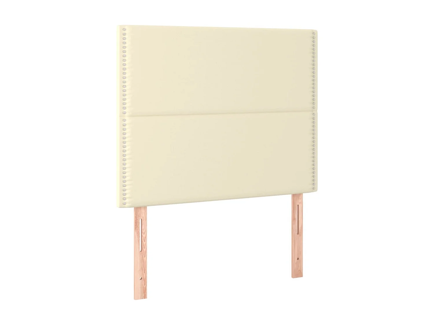 Estrutura de cama c/ cabeceira couro artificial 80x200 cm creme