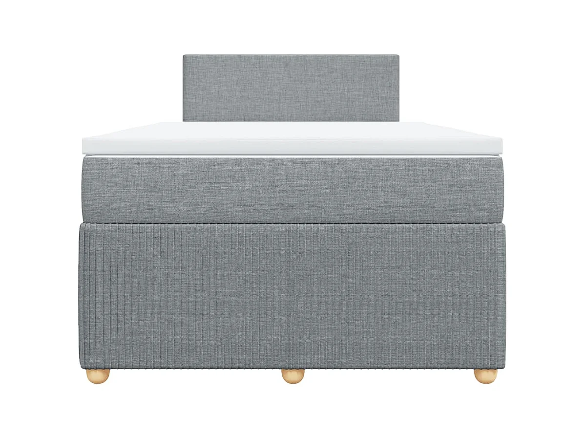 Giroletto a Molle con Materasso Grigio Chiaro 120x190cm Tessuto