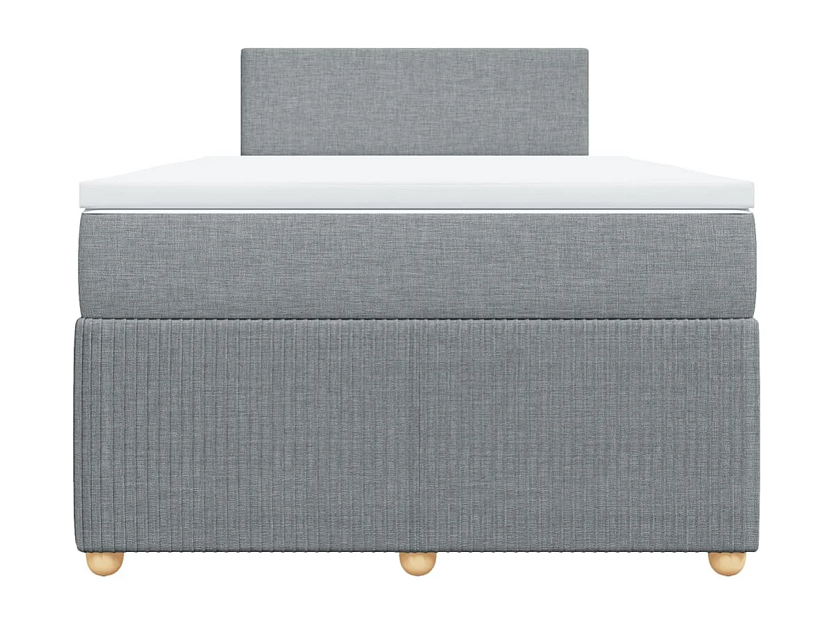 Cama box spring con colchón tela gris claro 120x190 cm