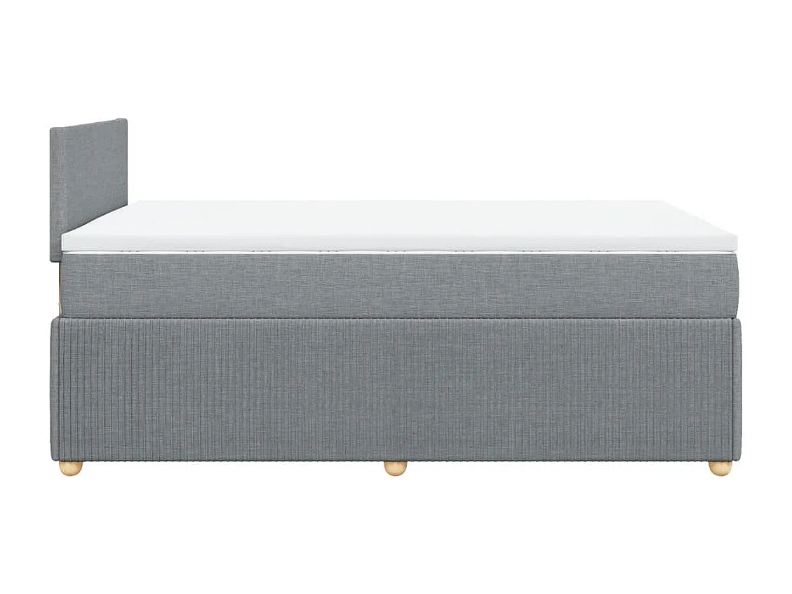 Cama box spring con colchón tela gris claro 120x190 cm