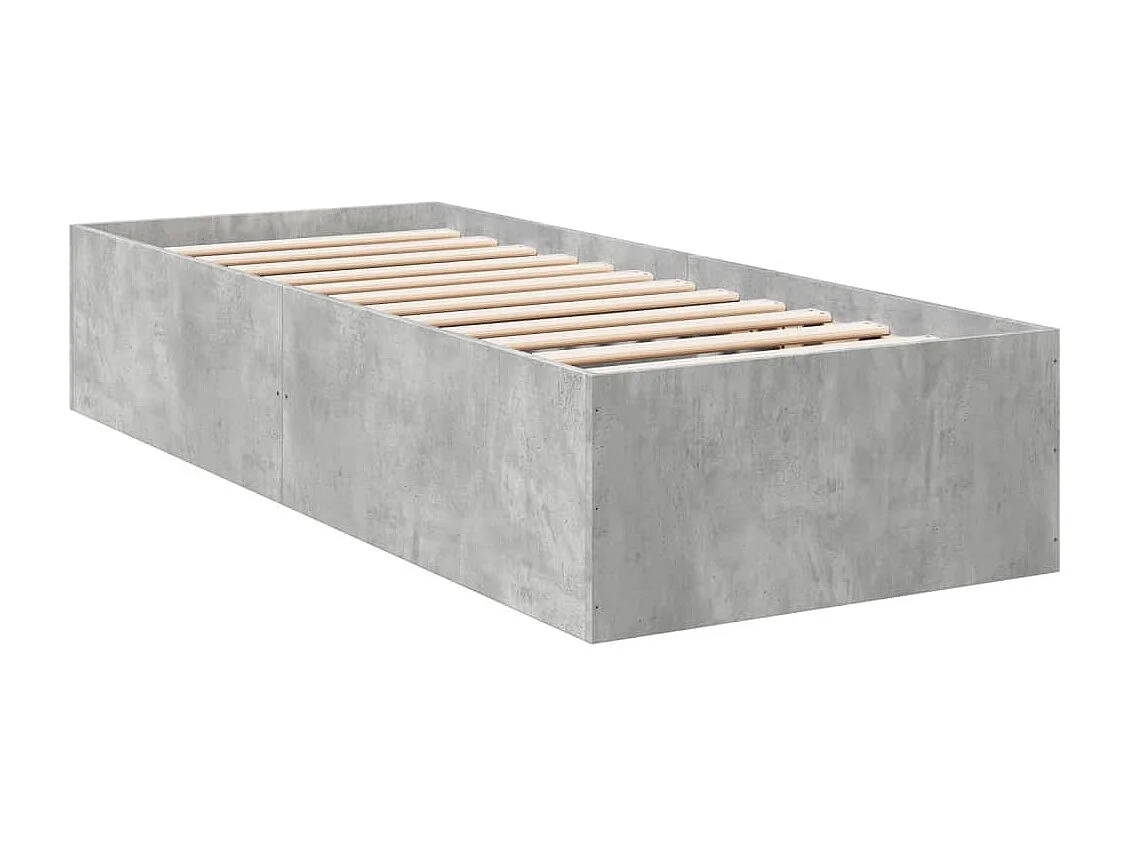 Bettgestell Betongrau 90x200 cm Holzwerkstoff