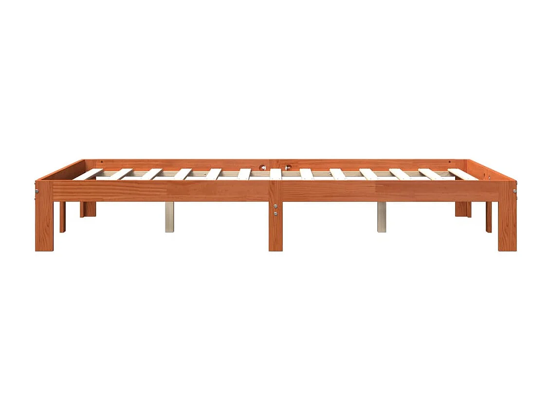 Cadre de lit sans matelas cire marron 120x200cm bois pin massif