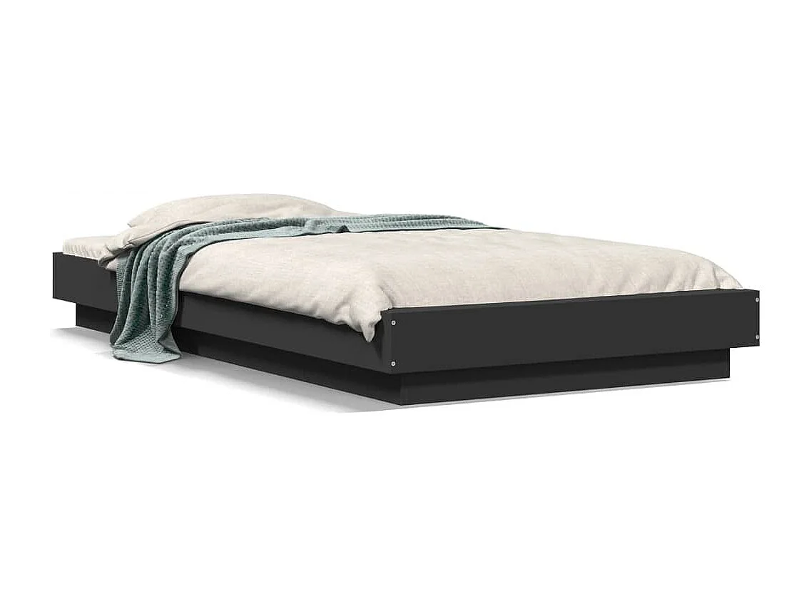 Estrutura de cama 90x190 cm derivados de madeira preto