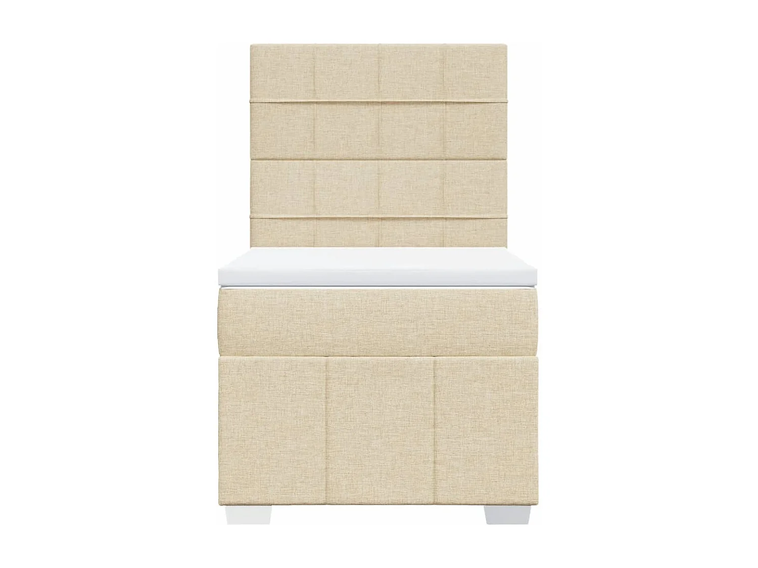 Sommier à lattes de lit et matelas Crème 90x190 cm Tissu