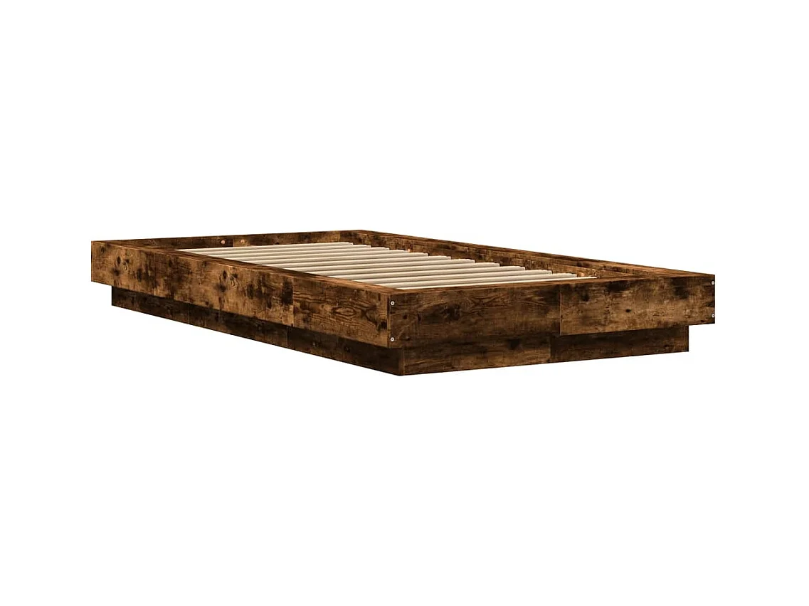 Cadre de lit sans matelas chêne fumé 100x200 cm