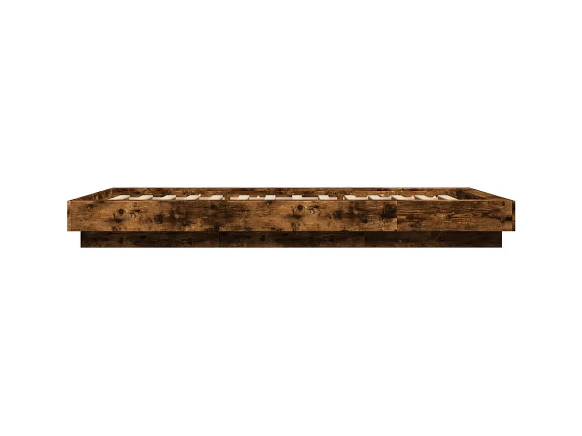 Cadre de lit sans matelas chêne fumé 100x200 cm