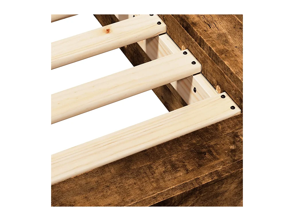 Cadre de lit sans matelas chêne fumé 100x200 cm