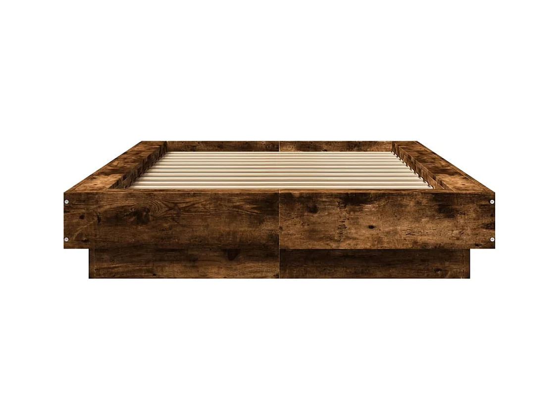 Cadre de lit sans matelas chêne fumé 100x200 cm