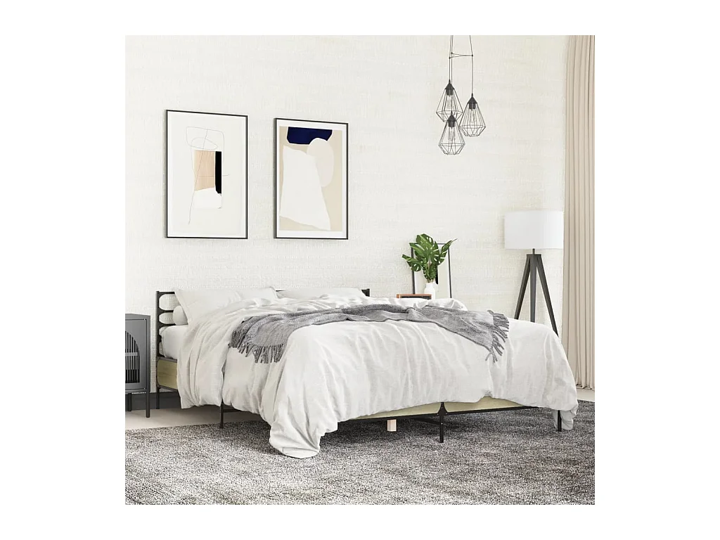 Cadre de lit sans matelas chêne sonoma 150x200 cm