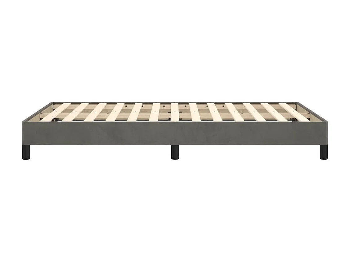 Cadre de lit sans matelas gris foncé 120x190 cm velours