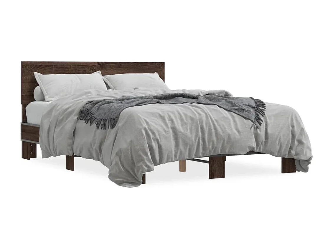 Cadre de lit sans matelas chêne marron 140x190 cm