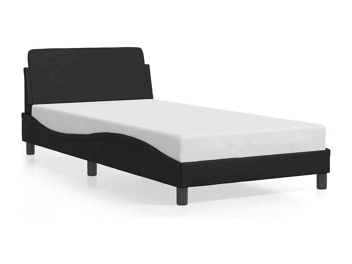 Cadre de lit sans matelas noir 100x200 cm similicuir