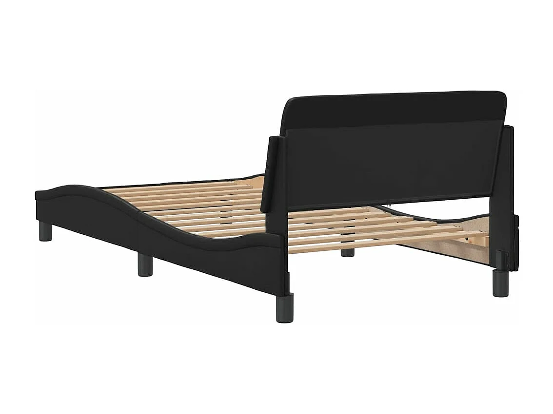 Cadre de lit sans matelas noir 100x200 cm similicuir