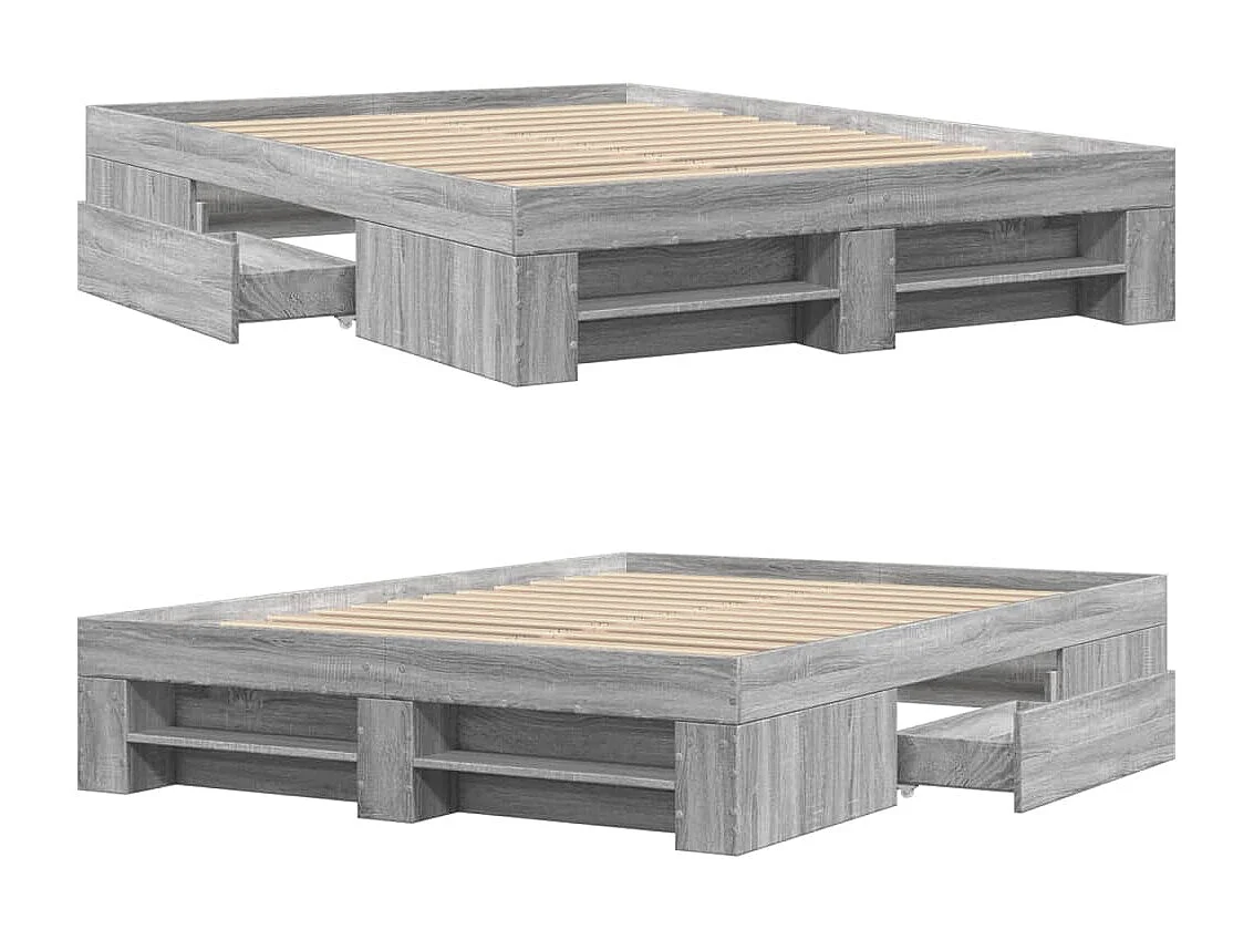 Cadre de lit sans matelas sonoma gris 140x200 cm