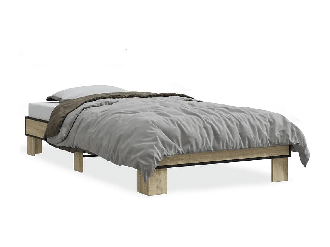 Cadre de lit sans matelas chêne sonoma 75x190 cm