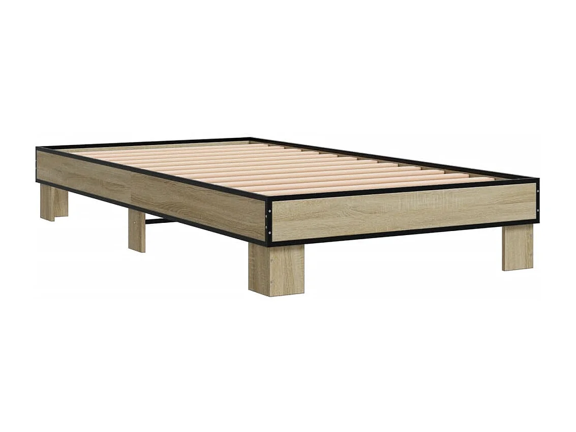 Cadre de lit sans matelas chêne sonoma 75x190 cm