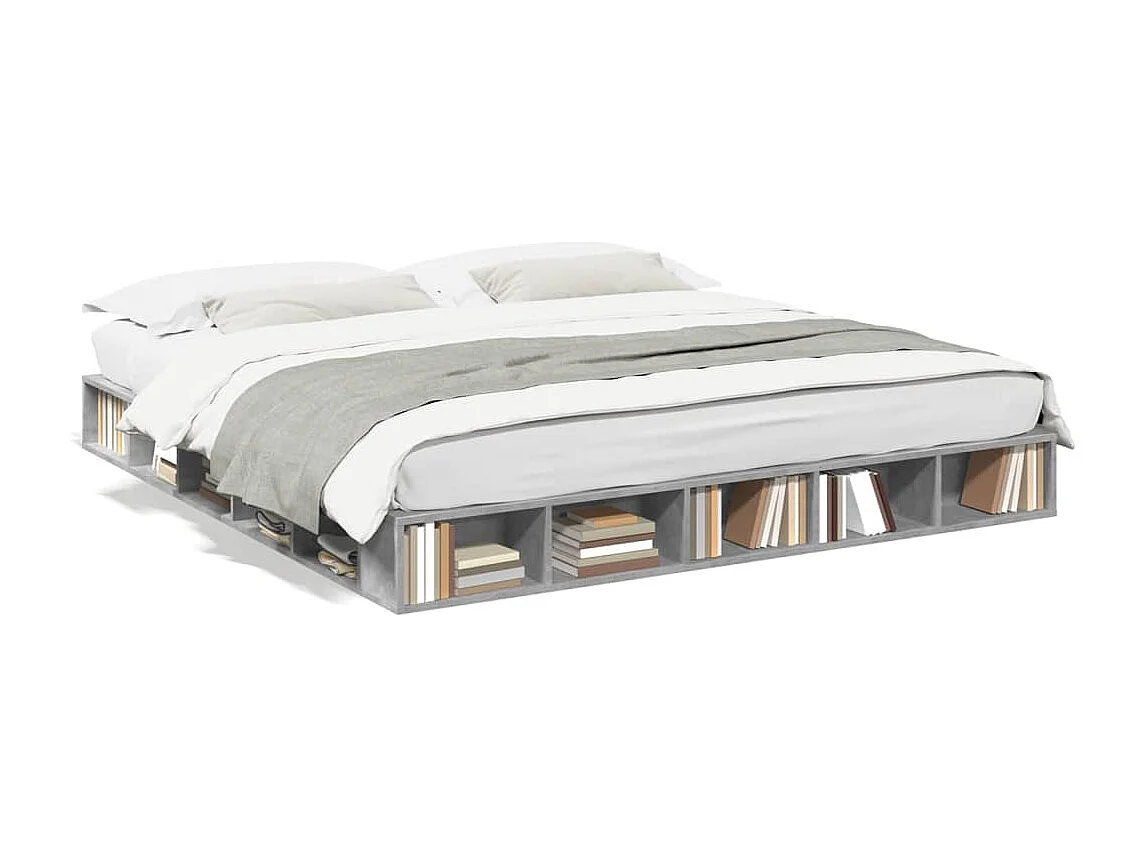 Estrutura de cama 180x200 cm derivados de madeira cinza cimento