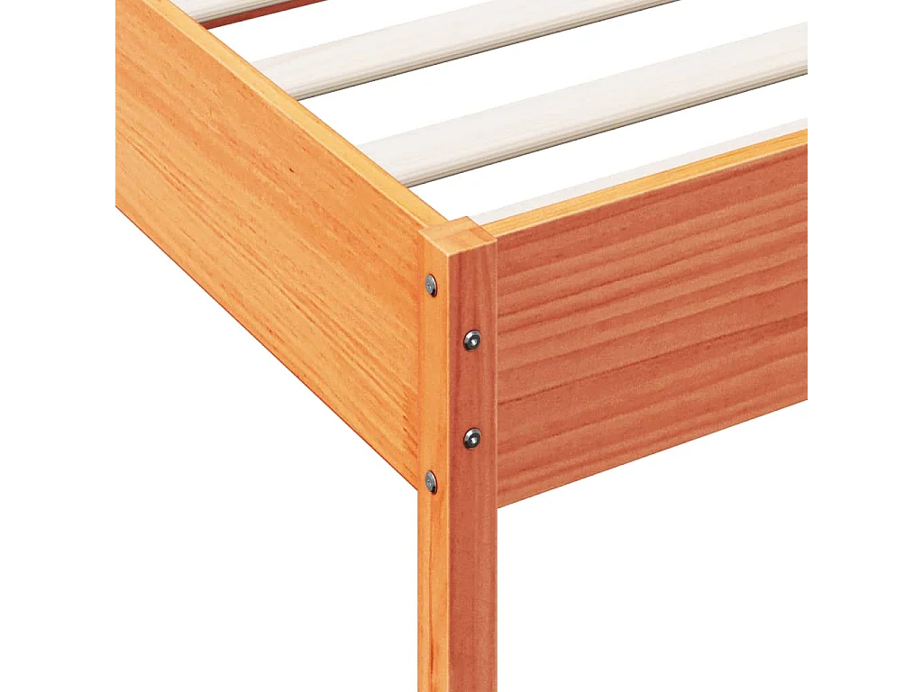 Cadre de lit sans matelas cire marron 100x200cm bois pin massif