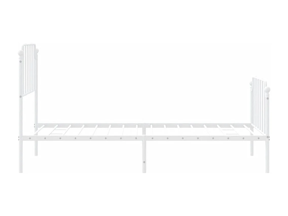 Estrutura de cama com cabeceira e pés 90x200 cm metal branco