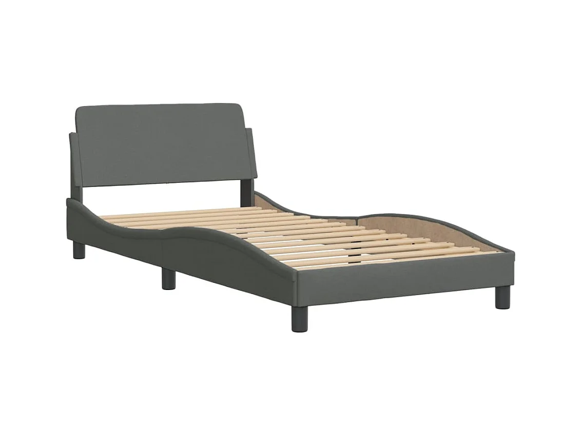Bedframe zonder matras 100x200 cm stof donkergrijs