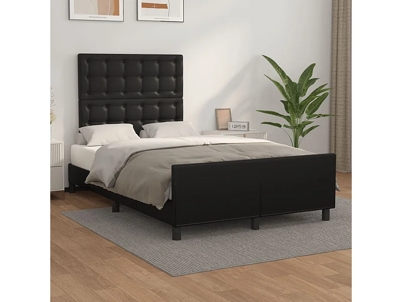 Cadre de lit sans matelas noir 120x190 cm similicuir
