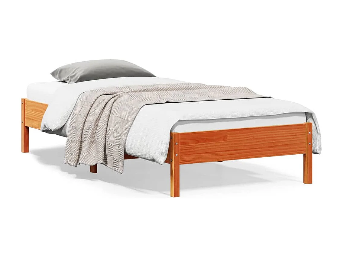 Cadre de lit sans matelas cire marron 90x200 cm bois pin massif