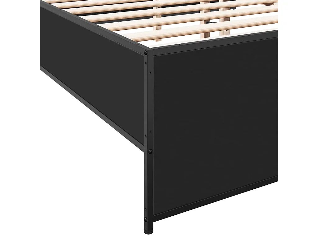 Cadre de lit sans matelas noir 180x200 cm