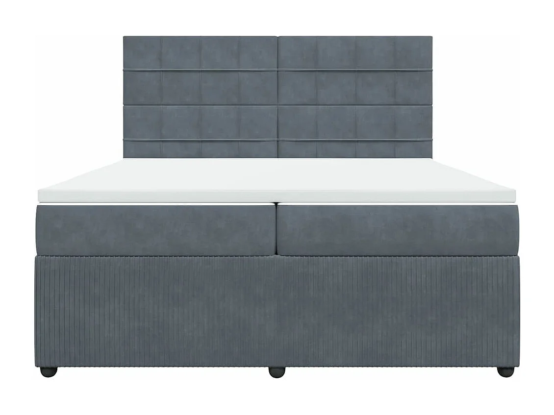 Boxspringbett mit Matratze Dunkelgrau 200x200 cm Samt