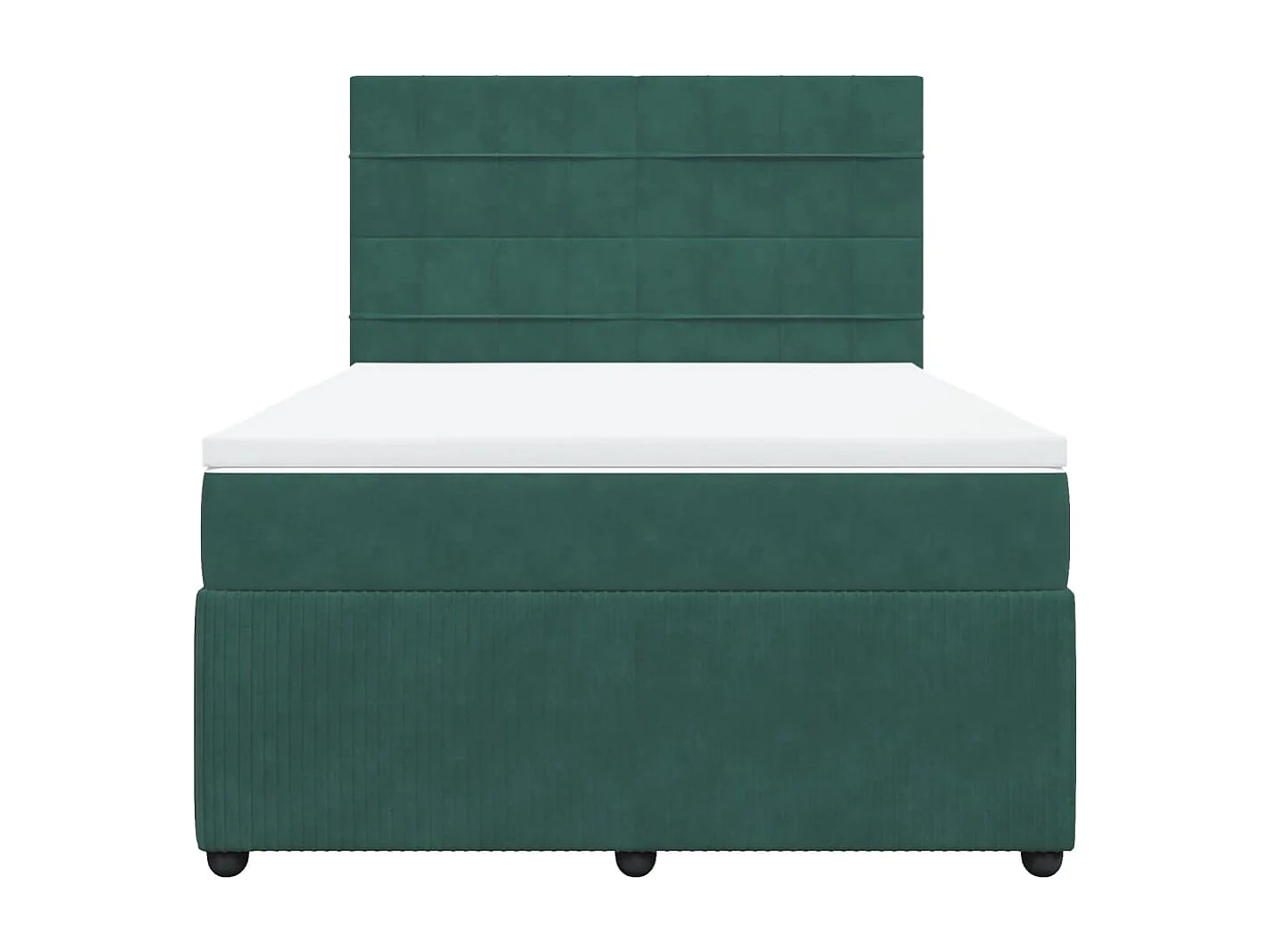 Giroletto a Molle con Materasso Verde Scuro 140x200 cm Velluto