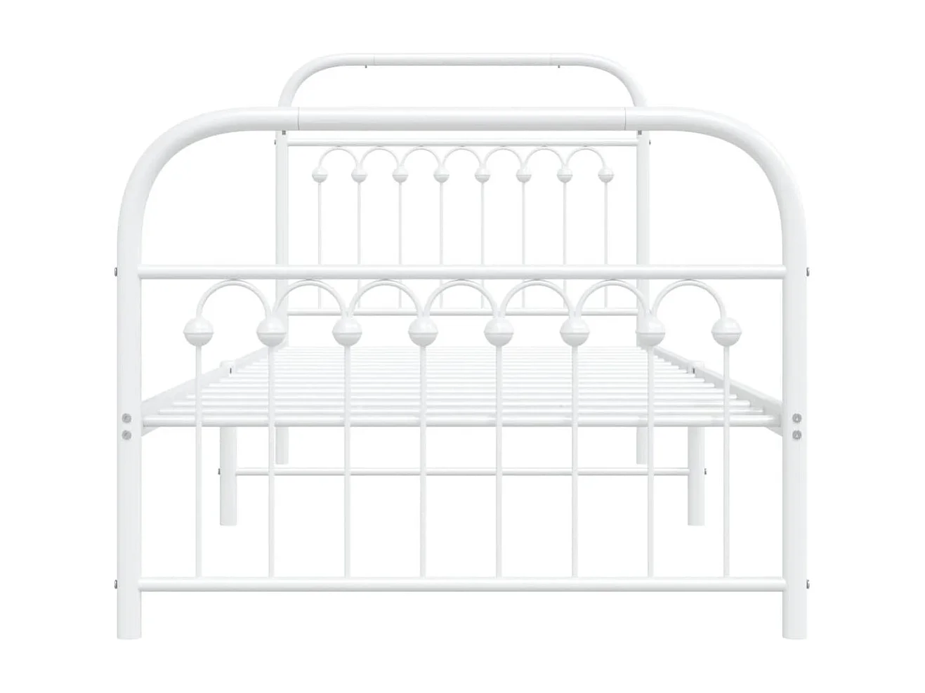 Bedframe met hoofd- en voeteneinde metaal wit 90x200 cm