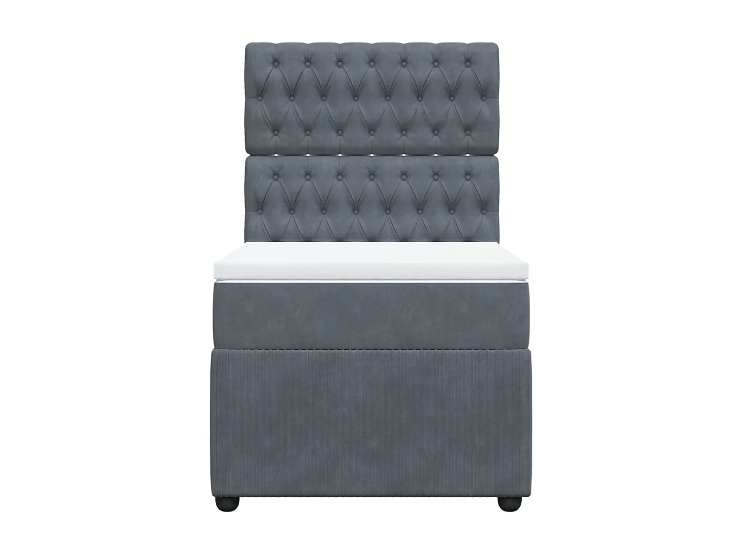 Sommier à lattes de lit et matelas Gris foncé 90x200 cm Velours