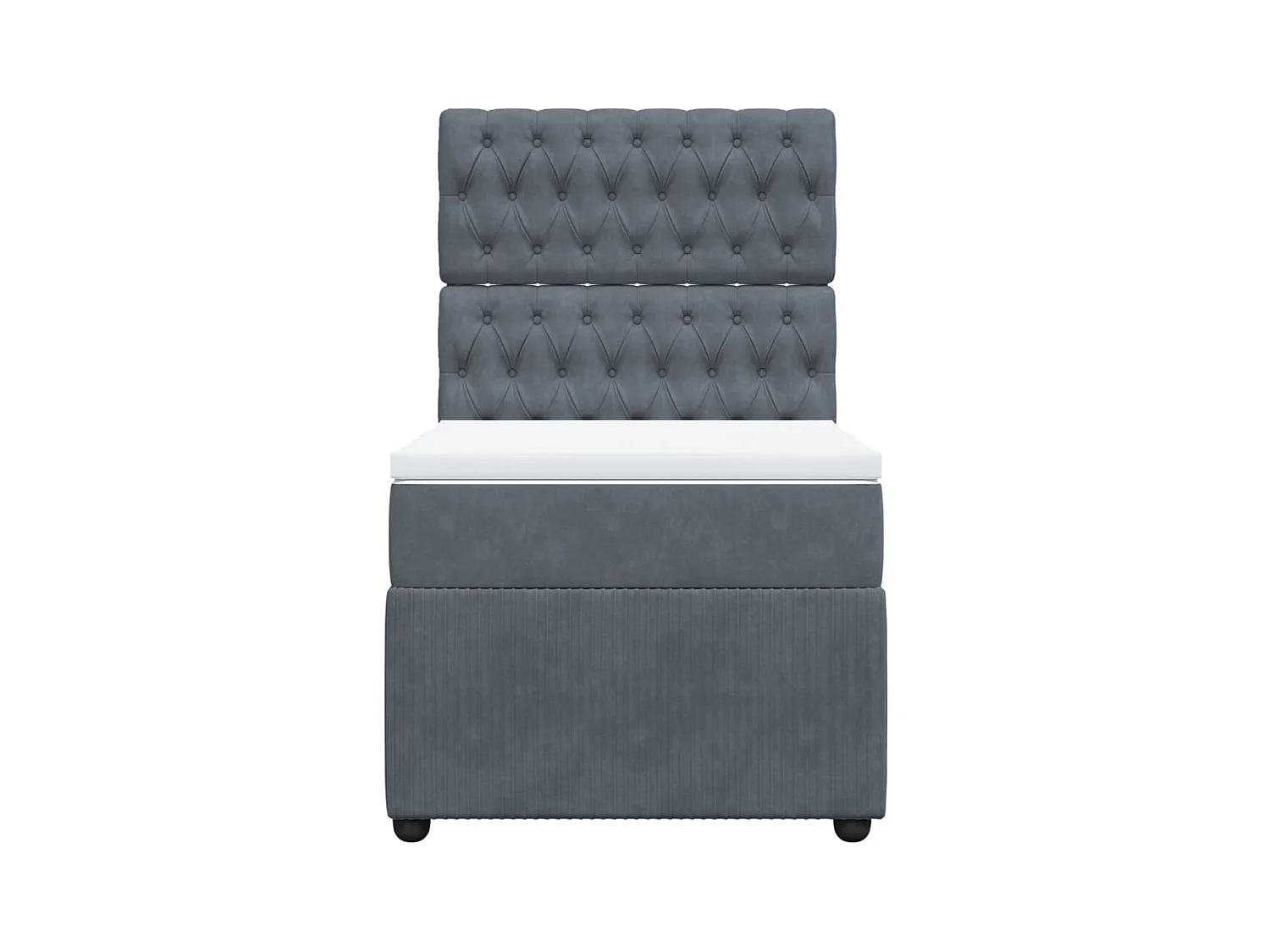 Sommier à lattes de lit et matelas Gris foncé 90x200 cm Velours