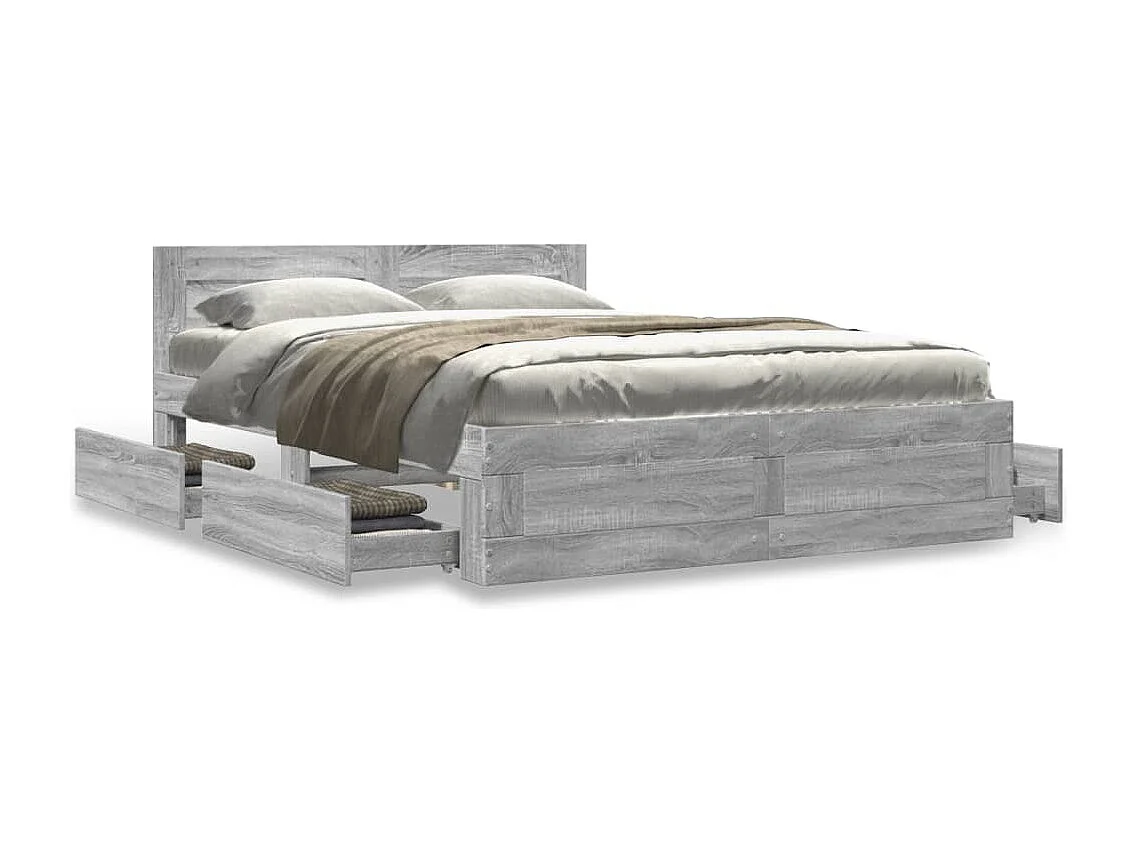 Giroletto Testiera Grigio Sonoma 120x190 cm Legno Multistrato