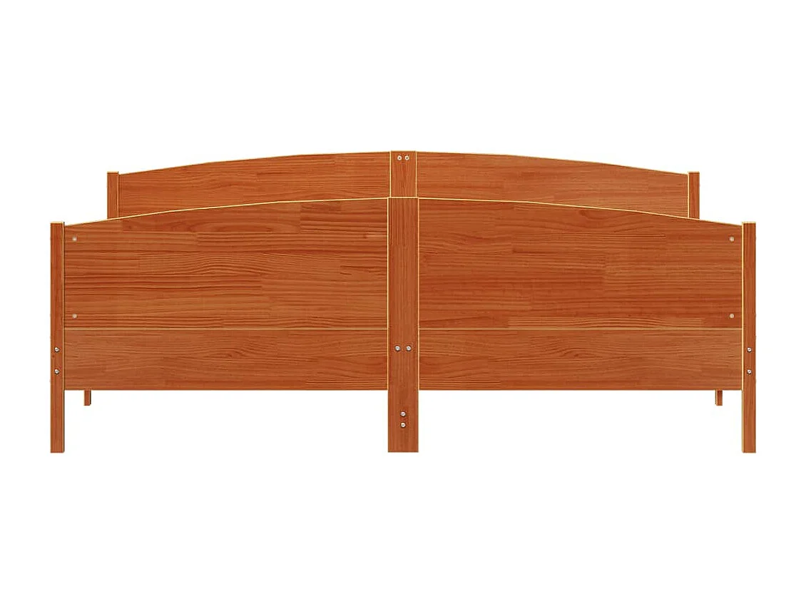 Cadre de lit sans matelas cire marron 200x200cm bois pin massif