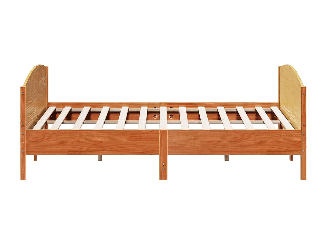 Cadre de lit sans matelas cire marron 200x200cm bois pin massif